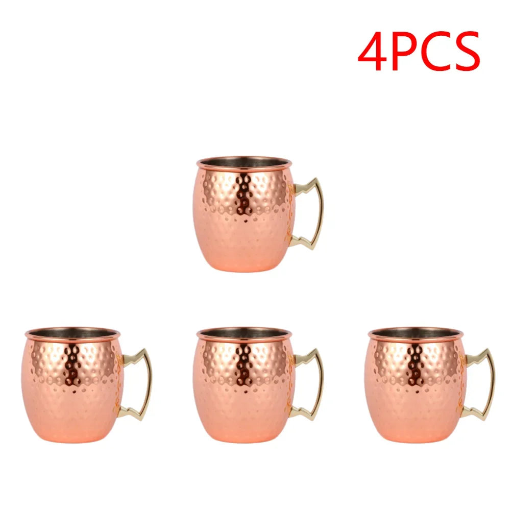 Moscow Mule Copper Mugs Metal Beer Cup Stainless Steel Copper Goblet Cocktai Wine Coffee Cup Champagne Party Bar Drinkware Tools