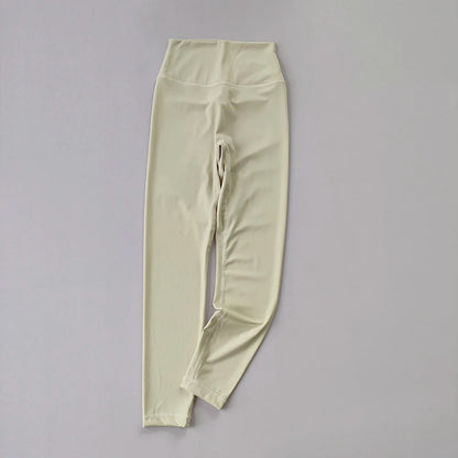 Yoga Pants Without Embarrassment and Nudity Women's High Waisted and Belly Closed Runningtight Fitting Traceless Fitness Legging