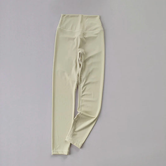 Yoga Pants Without Embarrassment and Nudity Women's High Waisted and Belly Closed Runningtight Fitting Traceless Fitness Legging