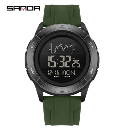 SANDA 2198 Single Monitor Male Student Electronic Watch Multifunctional Waterproof sports Student Electronic Watch 2025