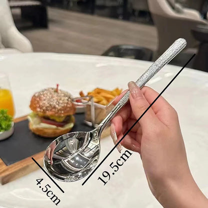 1Pc Stainless Steel Thickening Spoon Creative Long Handle Hotel Hot Pot Spoon Soup Ladle Home Kitchen Essential Tools