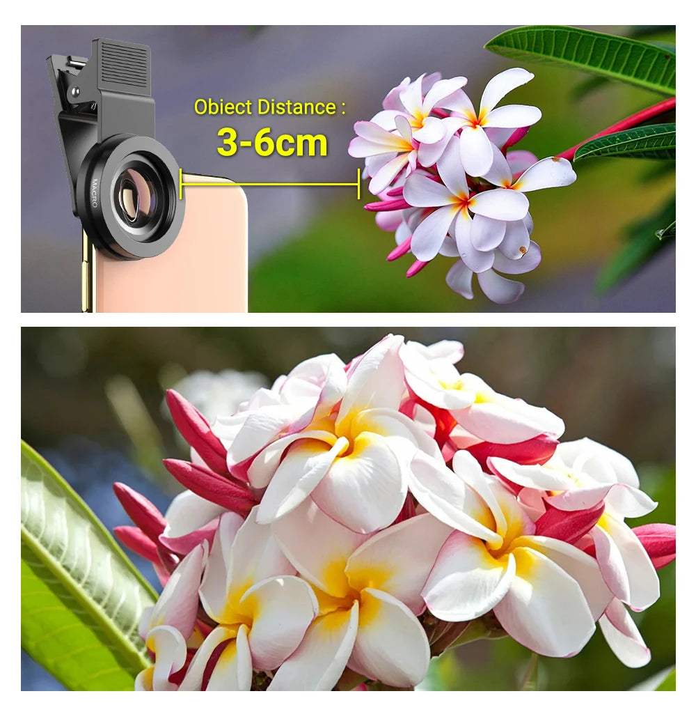 Phone Lens Kit 0.45x Super Wide Angle & 12.5x Super Macro Lens HD Camera Lentes for iPhone 12 11 Xiaomi Huawei All Cellphone