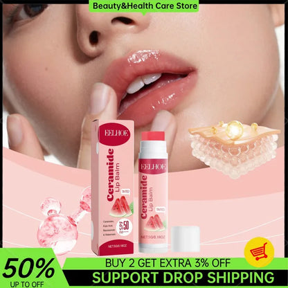 Ceramide Lip Balm Mild Ingredient Waterproof Long Lasting Moisturizing Lips Reduce Fine Line Exfoliating Lip Care Repair Product