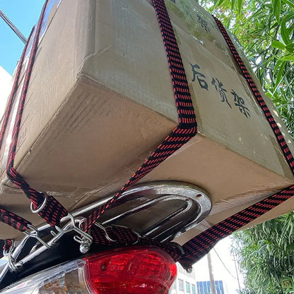 Motorcycle Elastics Rubber Luggage Rope Cord Hooks Bikes Rope Tie Auto Luggage Roof Rack Strap Fixed Band Hook Car Accessories