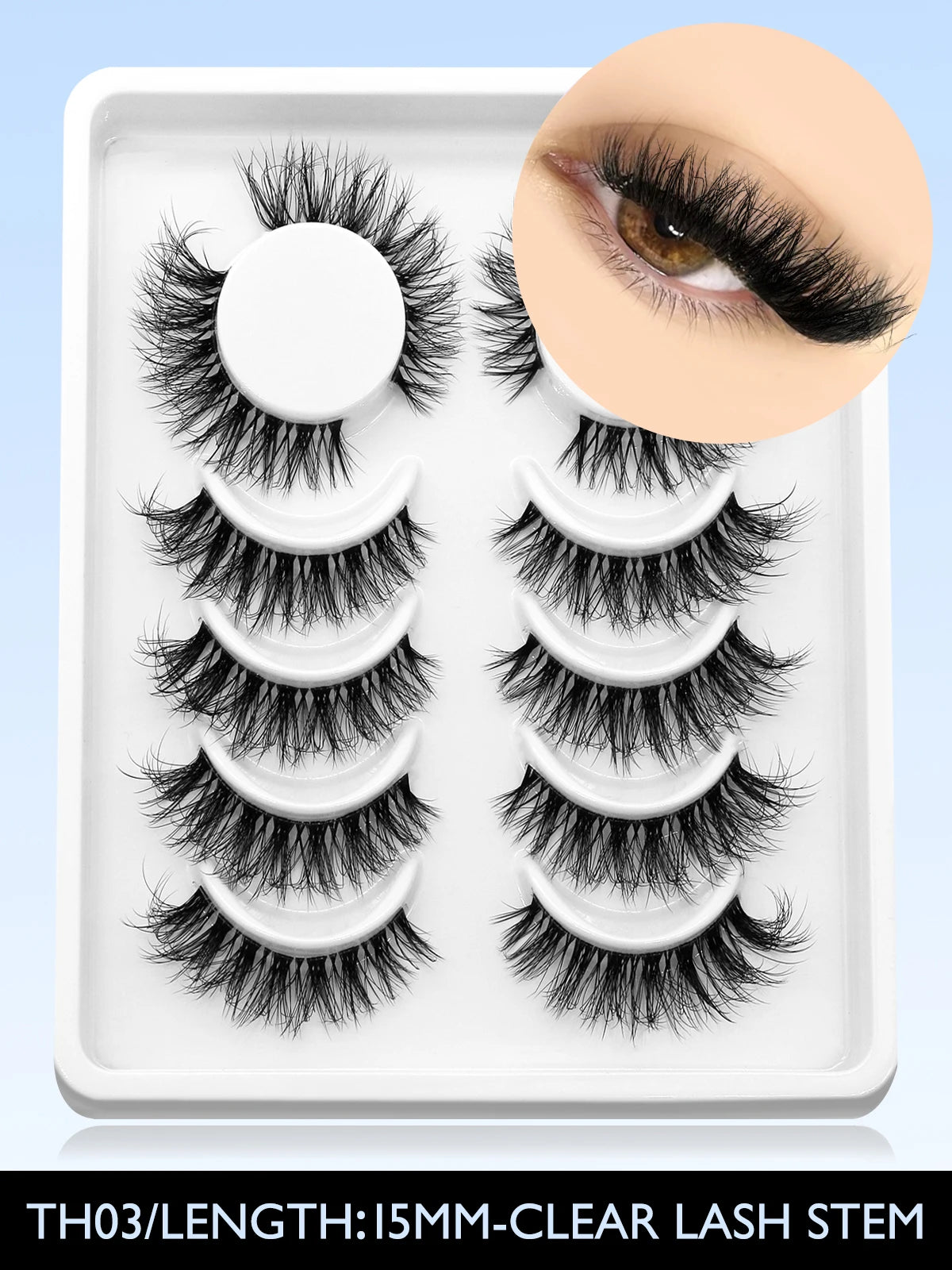 GROINNEYA Cat Eye Lashes Natural Look Mink Eyelashes Natural Look Faux Mink Wispy Soft Natural Clear Band Lashes Makeup
