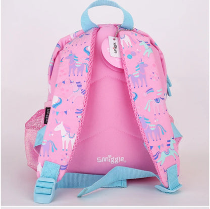 Australian Smiggle Backpack Pink And White Unicorn Student Stationery Backpack Lunch Bag Water Cup Student Gift