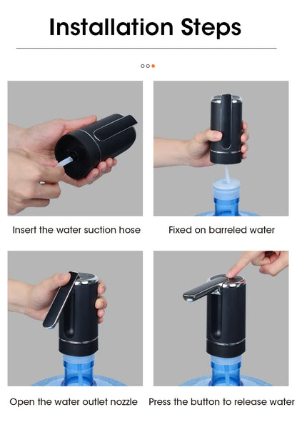 Water Dispenser Water Pump Electric Bottle Pump Mini Portable Water Pump Usb Foldable Household Automatic Water Dispenser