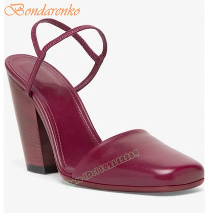 Chunky High Heels Sandals Pump Square Toe Solid Elastic Straps Sandals Women New Style Shoes Summer Party Casual Designer Sexy