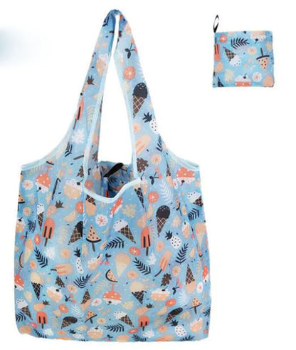 Large Reusable Shopping Bag Women's Foldable Floral Environmentally Friendly Portable Tote Bag Grocery Storage Bag