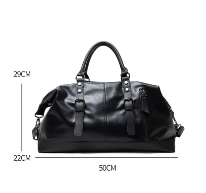 2025 New Men Travel Totes Crossbody Shoulder Bags Large Capacity Handbag Fashion Top-Handle Bag Waterproof PU Leather Laptop Bag