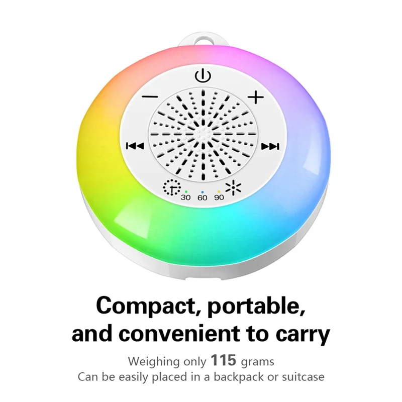 AAAEL-White Noise Sound Machine Kids Sleep Sound Player With Colorful Light Timer Noise Player Timed Shutdown For Baby Adult