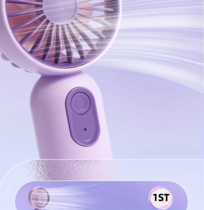 Mini portable fan, handheld small fan, USB charging, 3-speed handheld fan suitable for office, outdoor travel, and camping
