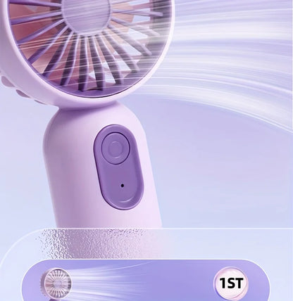 Mini portable fan, handheld small fan, USB charging, 3-speed handheld fan suitable for office, outdoor travel, and camping