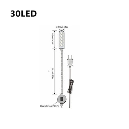 10/30LEDs Sewing Machine Light LED Portable Work Light,Flexible Gooseneck Lampe with Magnetic Base for Workbench Lathe