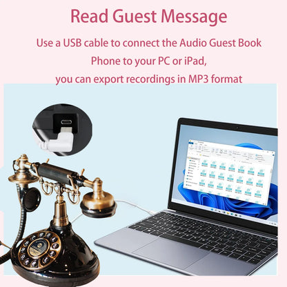 Audio Guest Book Wedding Telephone Classic Retro Craftsmanship Wedding Guestbook For Confessional Wedding Birthday Party Messag