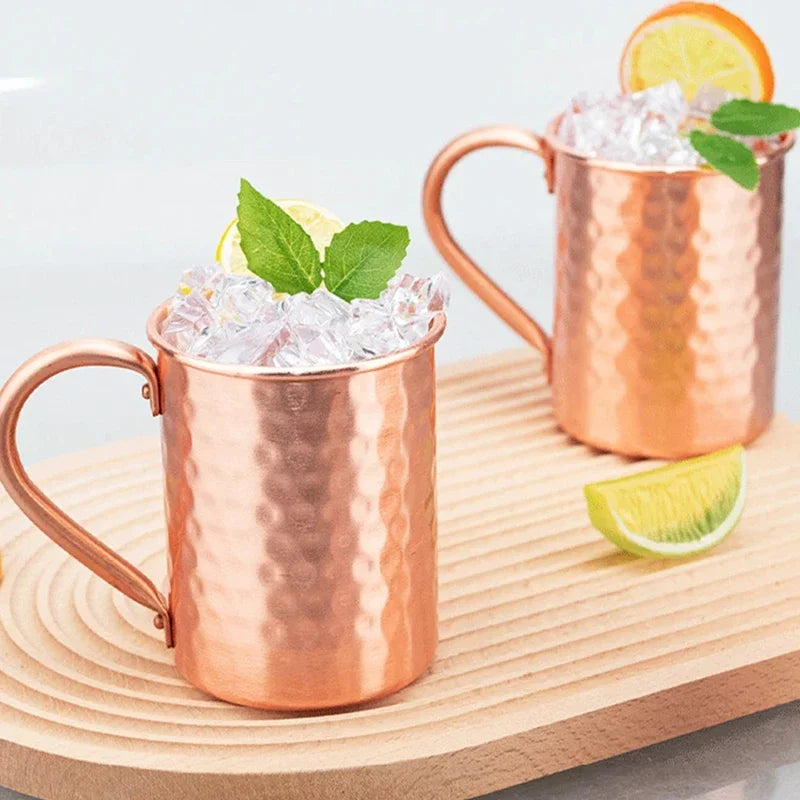 400ml 13oz 100% Copper Moscow Mule Mug Durable Coppery Beer Mugs Coffee Mug Milk Cup Retro Pure Copper Cup Drinkware