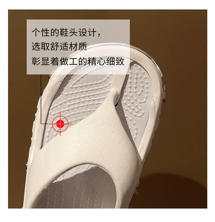 Woman flip flops Punk Design Shoes 2025 trend Casual Platform Sandals non-slip Outdoor slippers Unique features Flat Slides