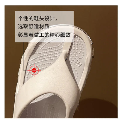 Woman flip flops Punk Design Shoes 2025 trend Casual Platform Sandals non-slip Outdoor slippers Unique features Flat Slides