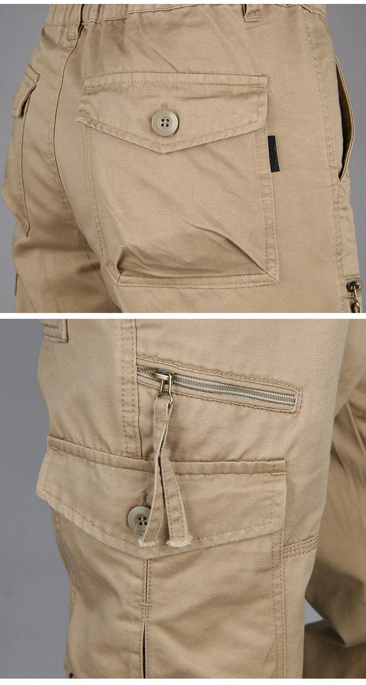 Spring Autumn Tactical Cargo Pants Men Fashion Military Man Trousers Long Warm Cotton Khaki Cargo Pants For Man