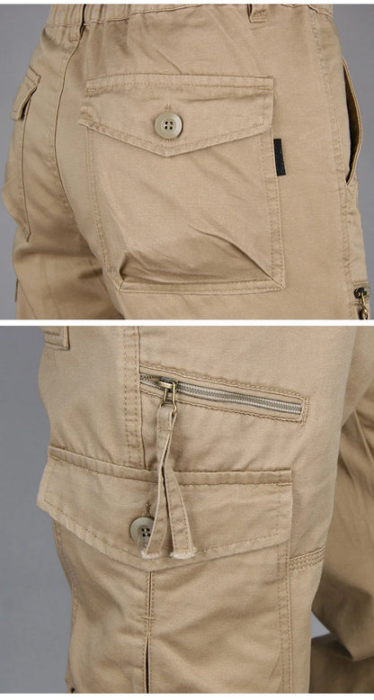 Spring Autumn Tactical Cargo Pants Men Fashion Military Man Trousers Long Warm Cotton Khaki Cargo Pants For Man