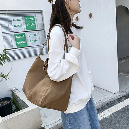 Casual Large Capacity Canvas Shopper Totes High Quality Eco Reusable Grocery Handbag For Women Travel Shoulder Bags Daily Pouch