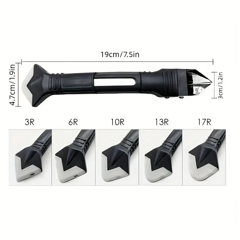 Silicone Caulking Tool 5 in 1 Multi-function Scraper Tool Grout and Caulk Removal Tool for Bathroom Kitchen Floor Window Sink