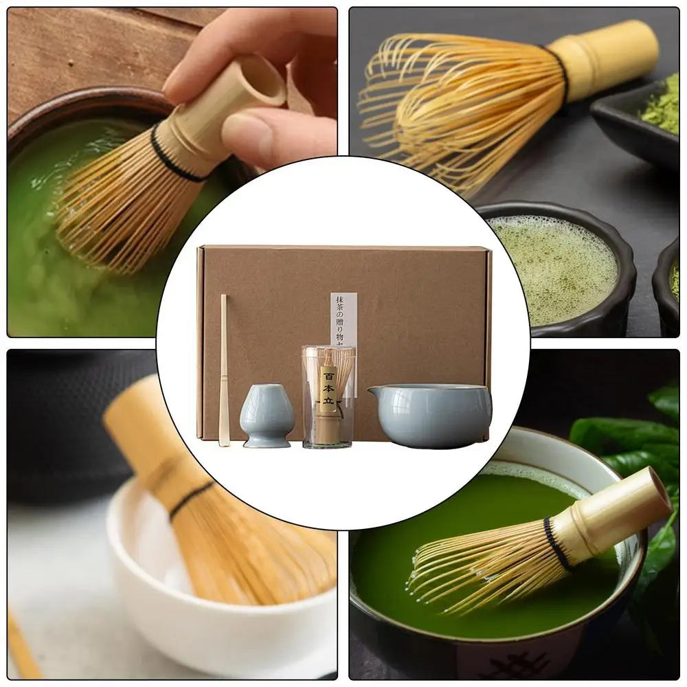 Matcha Whisk Holder 4 Piece Japanese Matcha Powder Kit Matcha Bowl Set Matcha Accessories For Beginners Home Enjoy Alone Or