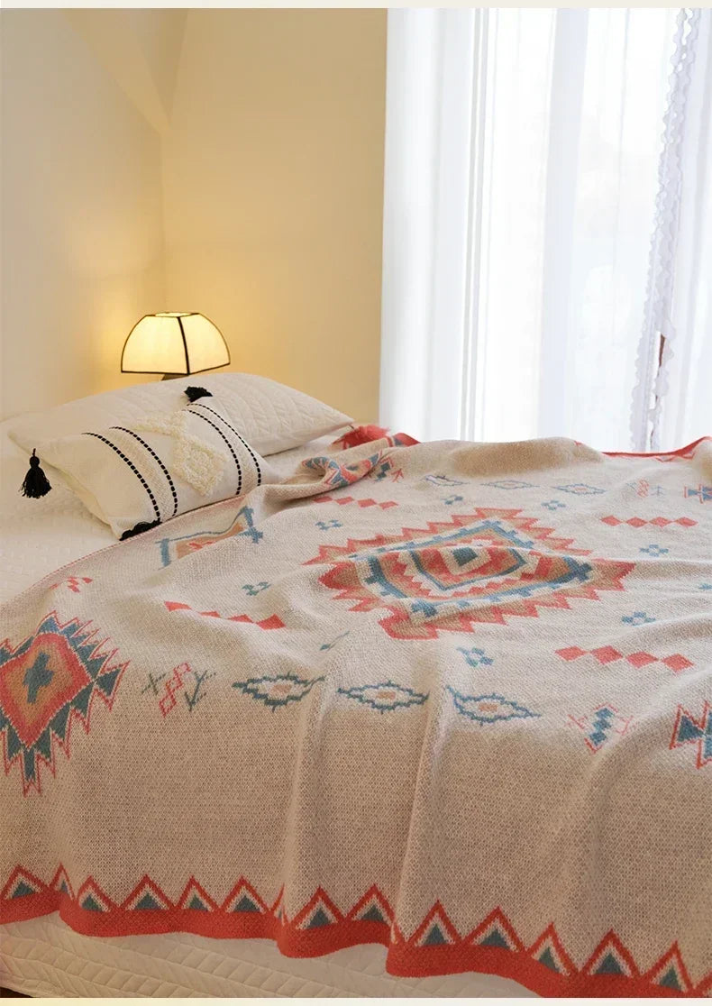 Bohemian Blanket Soft Sofa Cover Summer Blanket Office Nap Blankets Air Conditioning Blankets Knit Blanket For Travel