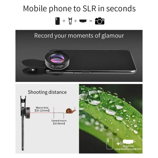 Smartphone Macro Lens Kit for Capturing Intricate Details Wide Aperture Macro Lens with Clip Storage Bag Phone Camera Accessory
