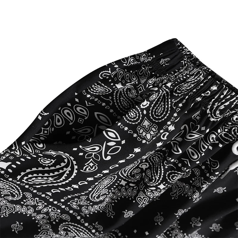 Men's Athleisure Fashion Printed Home Shorts Slim Large Size Loose Shorts Pajama Pants Breathable Comfort Sleep Bottoms