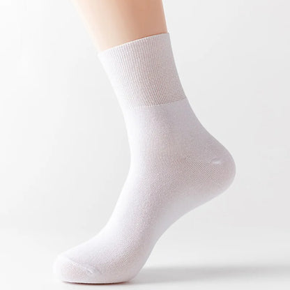 Women's 5 Pairs Quality Cotton Diabetic Middle Socks Comfortable Loose Mouth  Plus Size48,49,50 Older Men's Diabetic Socks Meias