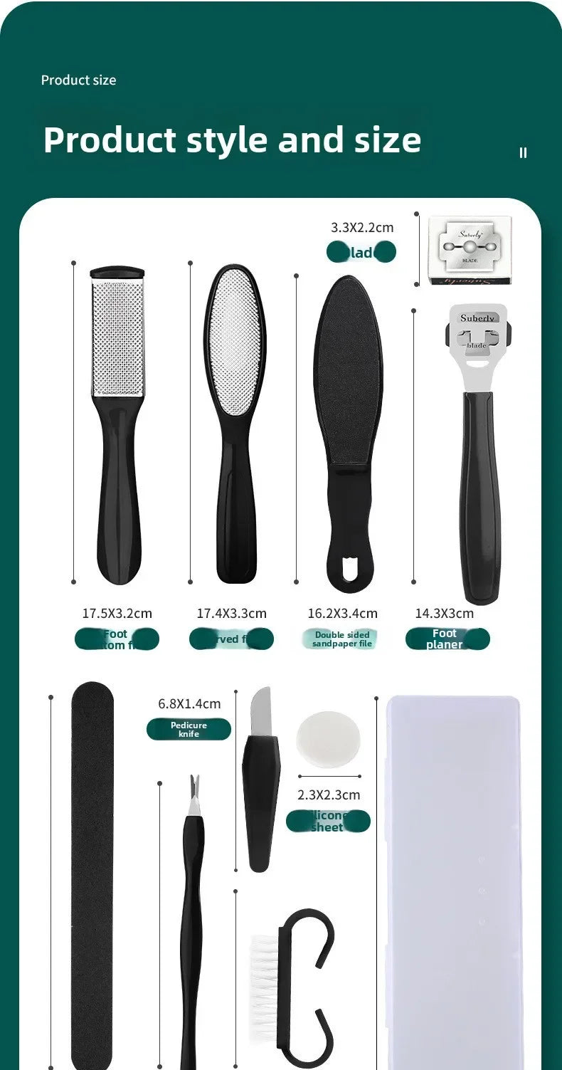 Foot care Foot board file tool set Stainless steel foot washboard Foot grinder to remove dead skin Calluses Pedicure Foot board