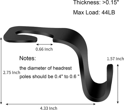 Car Seat Headrest Hook Vehicle Backpack Hooks Hanger Vehicles Holder Organizer for Purses,Bags,Cloths,Car Water Bottle Hook Seat