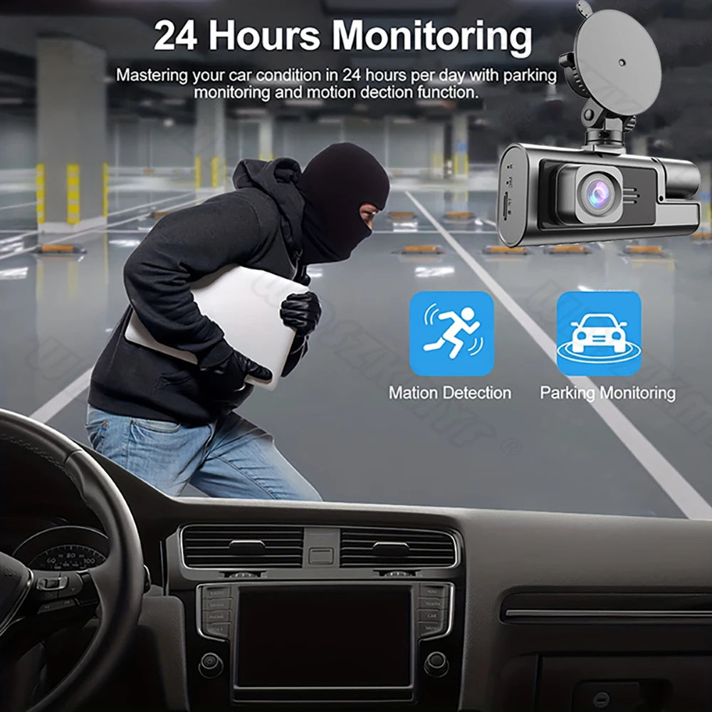 3Camera Dash Cam For Car Camera 1080P Video Recorder WIFI Car DVR 2lens Front Rear View Camera Night Vision Car Accessories