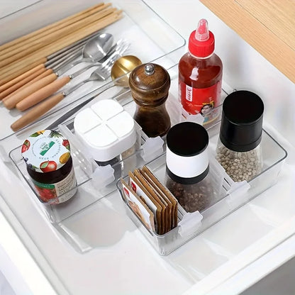 6/12 Adjustable Refrigerator Space Divider - Expandable Drink and Sauce Organizer - Maximize Fridge Storage, Neatly Arrangeds