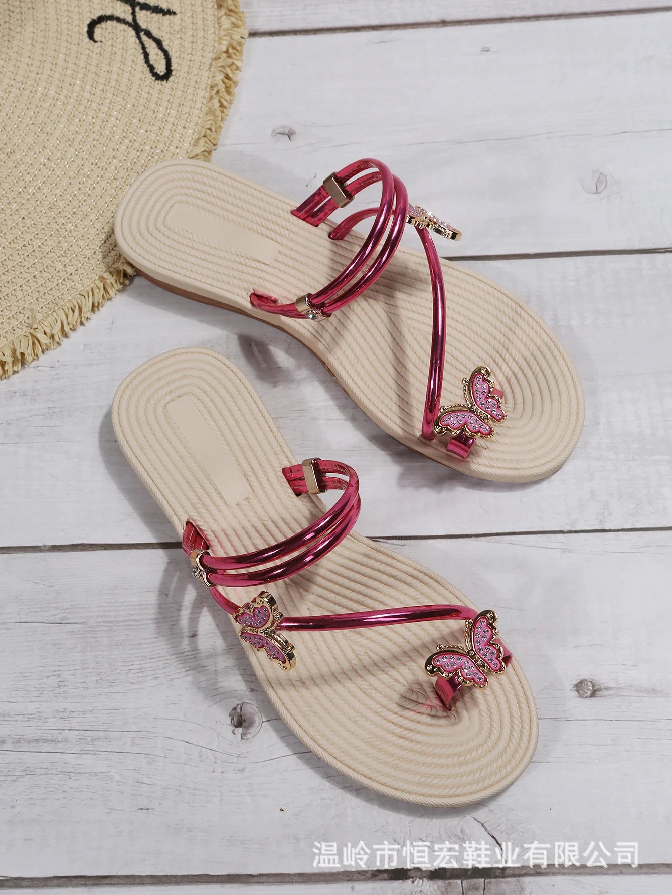 2023 New Butterfly Toe Sandals, Beach Sandals, Occidental Slippers, Chinese Feminis  Wedding Shoes Bride  Womens Shoes