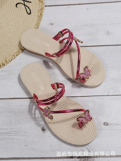 2023 New Butterfly Toe Sandals, Beach Sandals, Occidental Slippers, Chinese Feminis  Wedding Shoes Bride  Womens Shoes