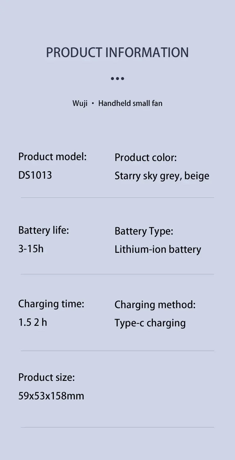 Portable Handheld Fan Rechargeable Mute Personal Highspeed Fan Air Calculating Fan Mute Handheld Fan With Power Display
