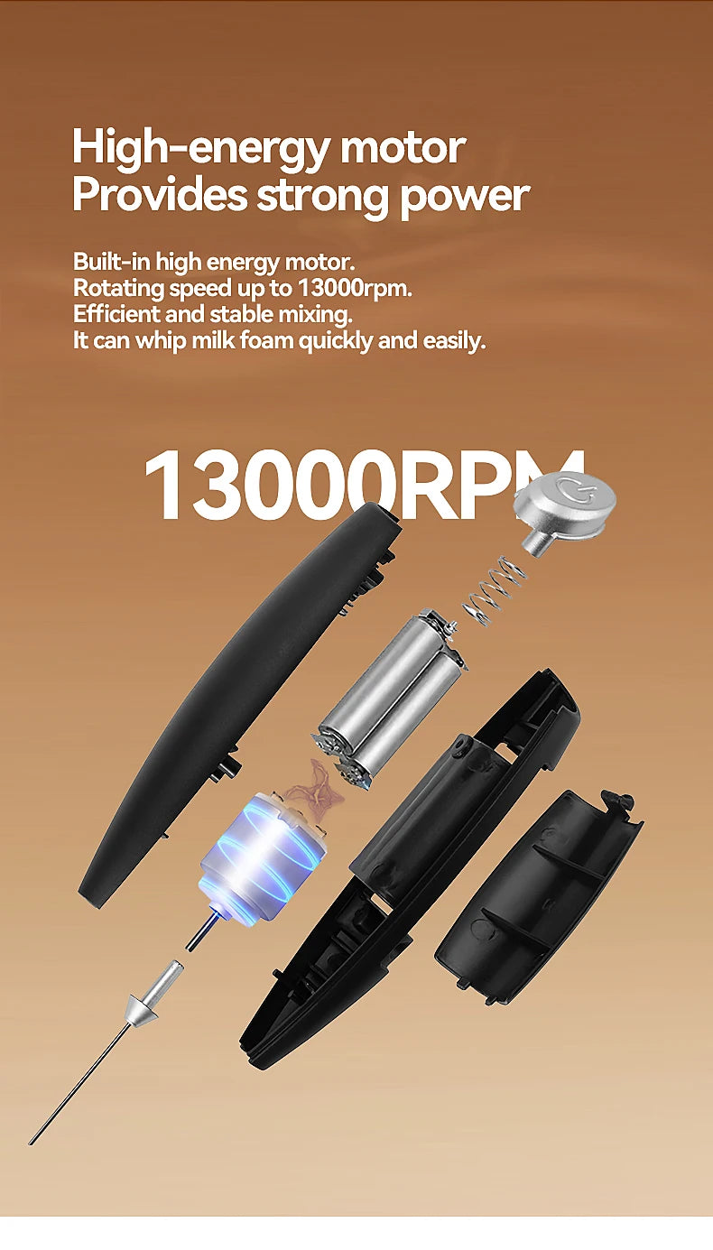 1PC Hand Blender Electric Egg Beater Milk Frother Wireless Mini Drink Mixer Foamer Household Kitchen Stirring Tools