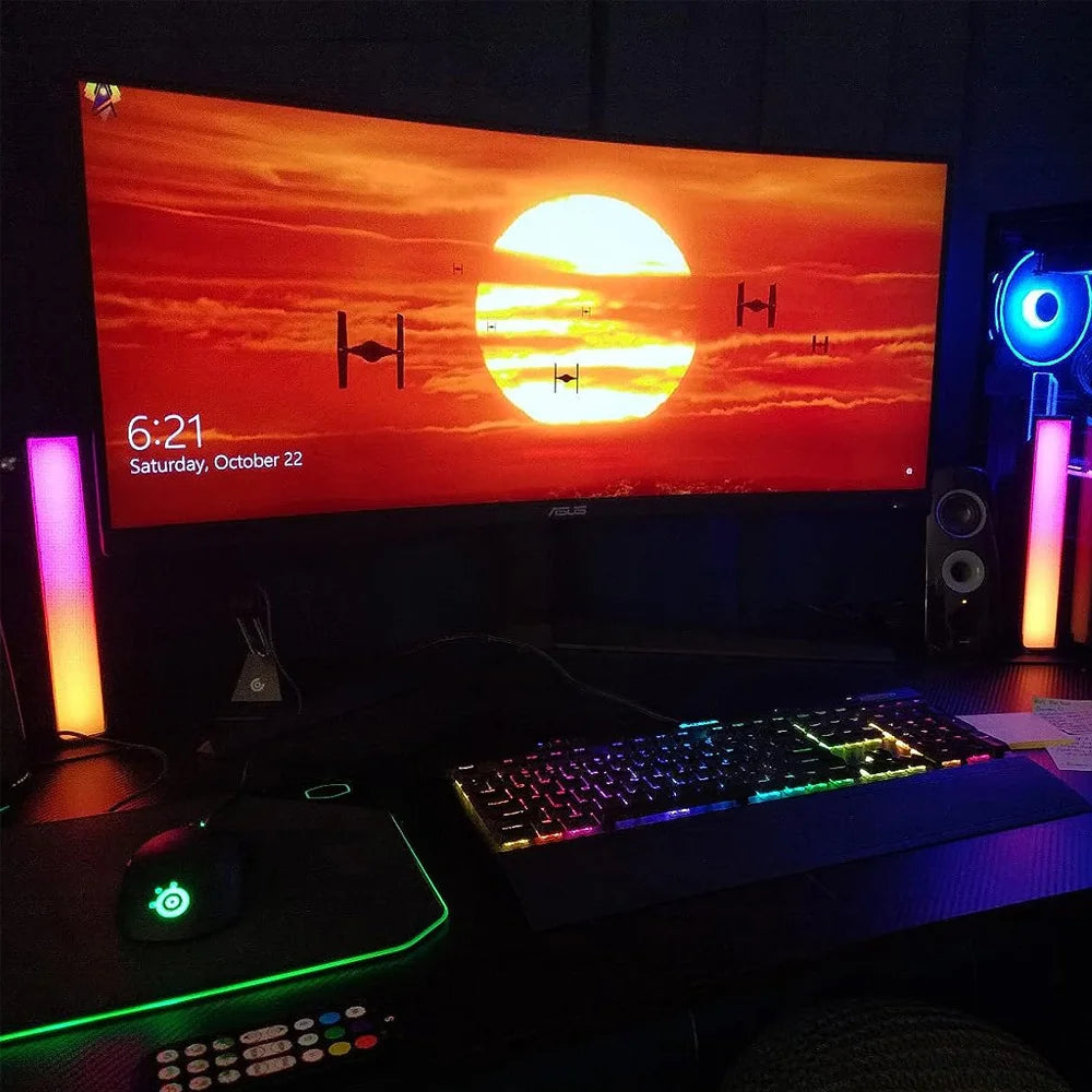 Smart LED Light Bars RGB Smart 16 Colour TV Backlights Remote Music Sync Gaming Lights Rhythm Ambient Pickup Lamp Mood Lighting