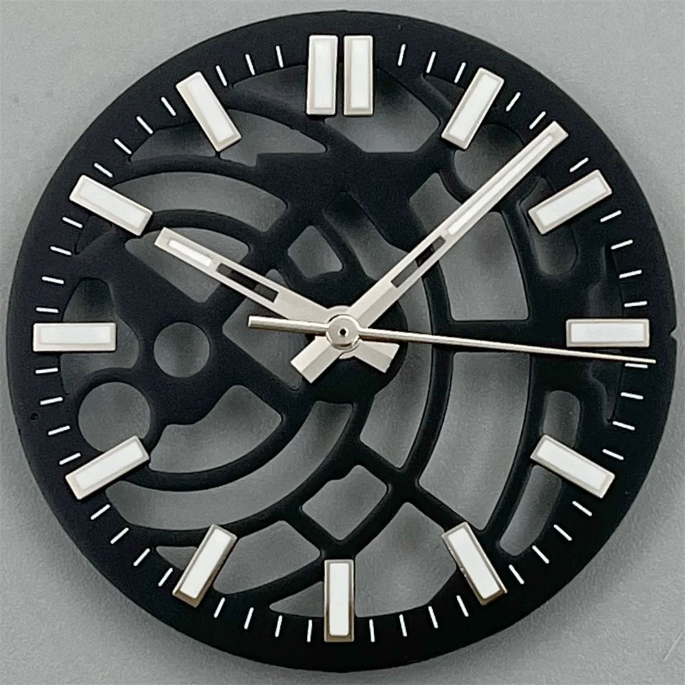 NH70 NH72 29mm black white green blue Hollowing Out Watch Dial and Hand Set green luminous Fit  NH70 NH72  Movt