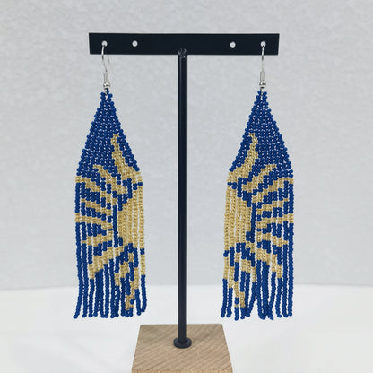 Colorful Pattern 1 Pair Of Bohemian Glass Bead Tassel Earrings Bohemian Earrings