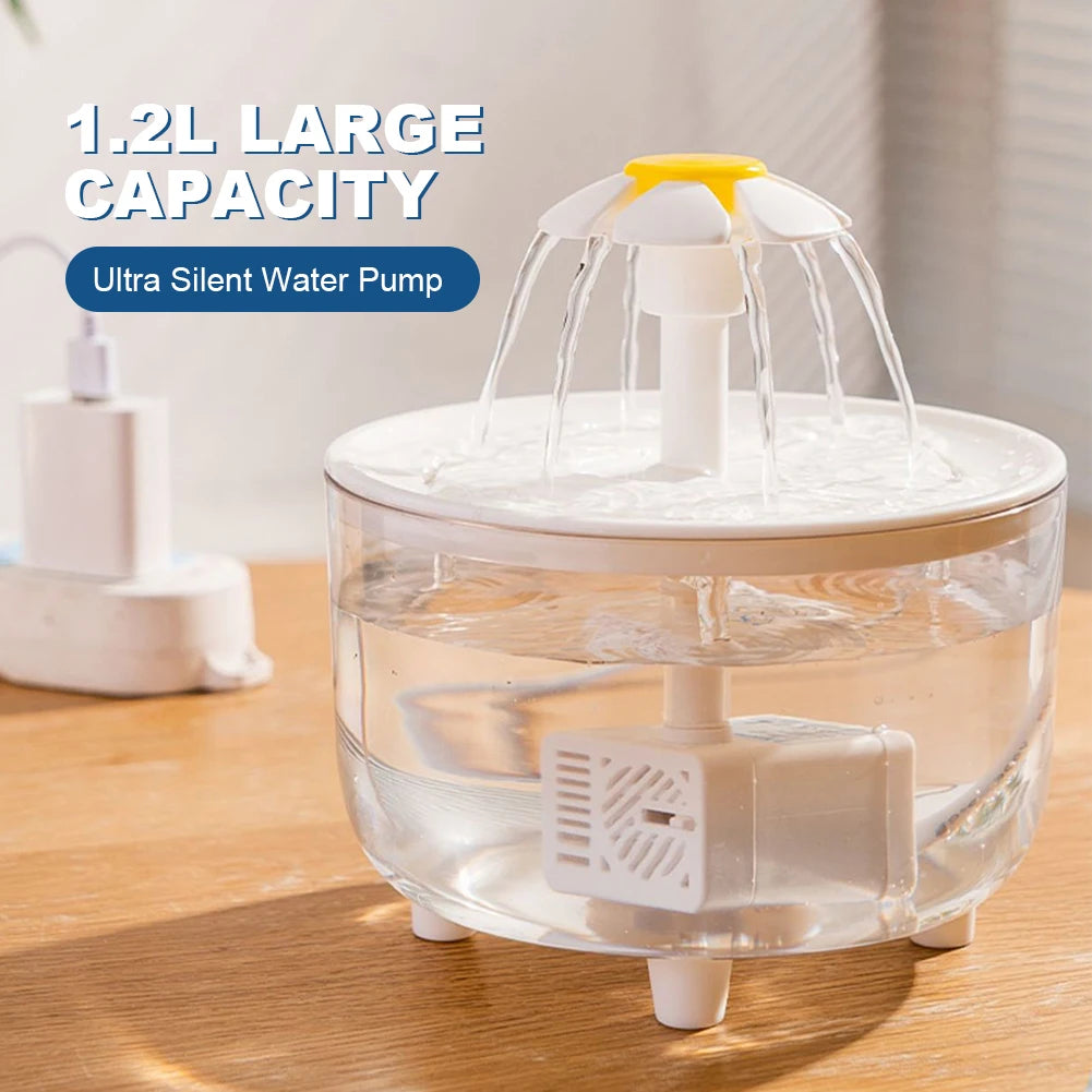 1200ml Cats Water Filter Automatic Cat Water Fountain Filter USB Electric Mute Recirculate Filtering Drinker Pet Water Fountain