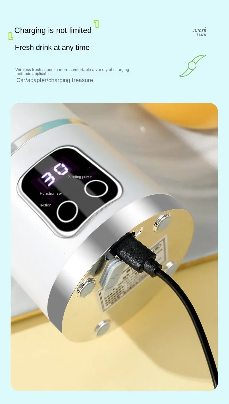 Household  Mixer Machine Portable Blender Crushed  Electric Juicer With 3 Speed 450ML Large Capacity Digital Display Juice Cup