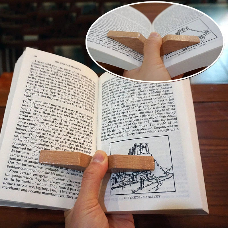 Creative Handmade Thumb Book Page Holder Book Expander Thumb Bookmark Wood Page Spreader Book Support Office Worker Reading Book