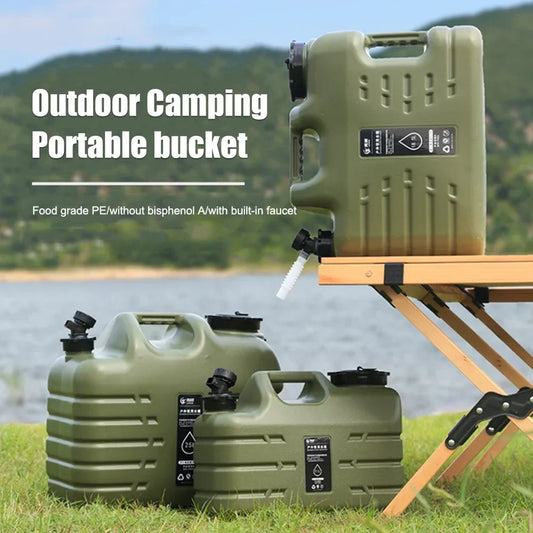 11-12L Water Bucket Large Capacity Portable Drinking Water Canister with Detachable Faucet No Leakage for Outdoor Travel Driving