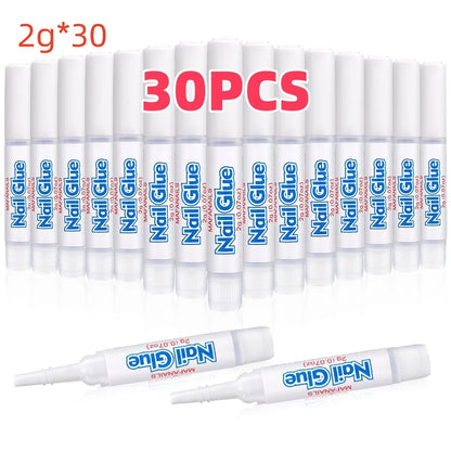 30/20/10pcs Fast-Dry Nail Glue Acrylic False Nail Tips Glue Gel For Fast Extension Super Bond Rhinestones False Nails Mini Glue