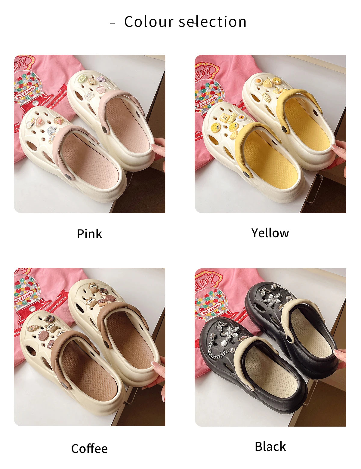 Women Thick Bottom Hole Shoes Summer Beach Platform Sandals Fashion Comfortable Indoor Outdoor Slippers