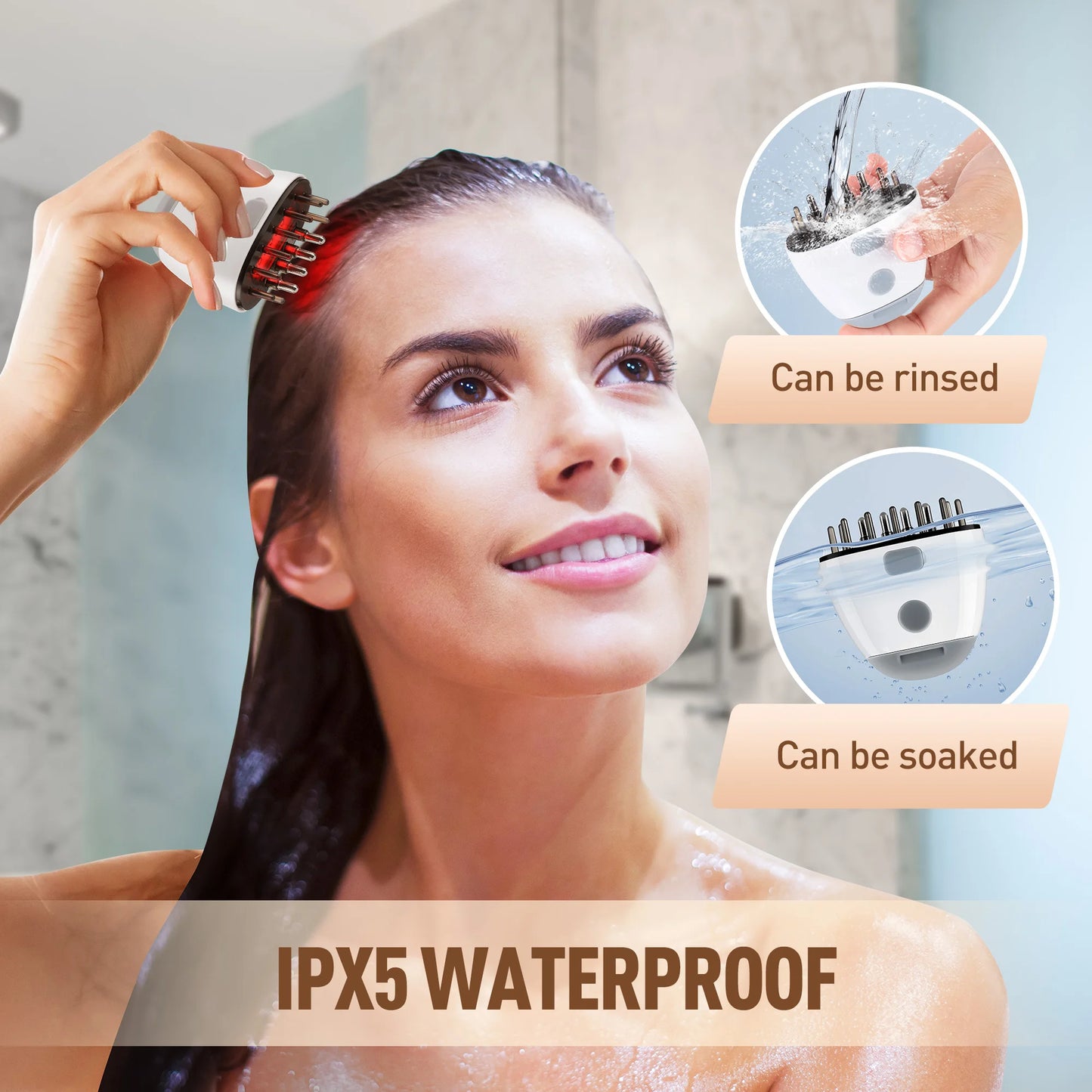 Red Light Therapy Hair Growth Machine Electric Vibration Head Massage Comb Scalp Massager Brush Medicine Liquid Applicator