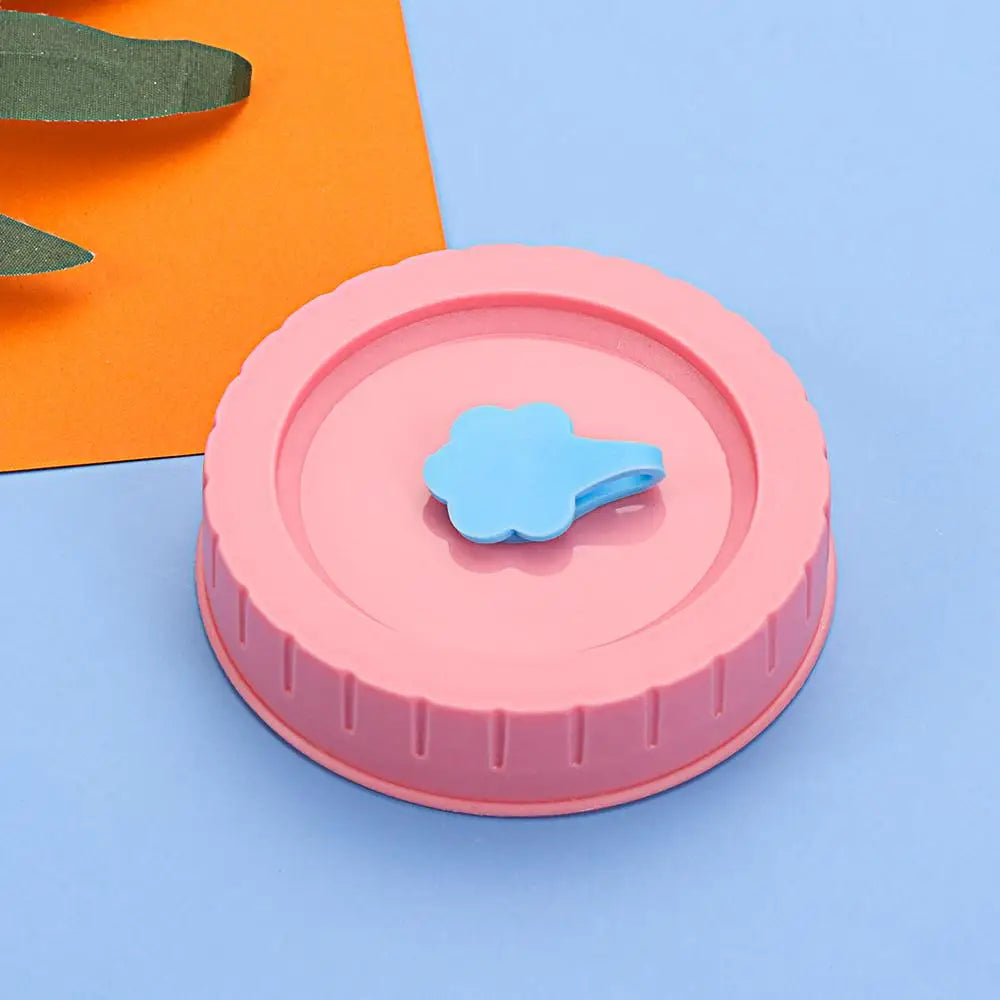 Universal Mason Jar Lids With Straw Hole 70mm Diameter Drinking Storage Cap Wide Mouth Leak Proof Kitchen Supplies